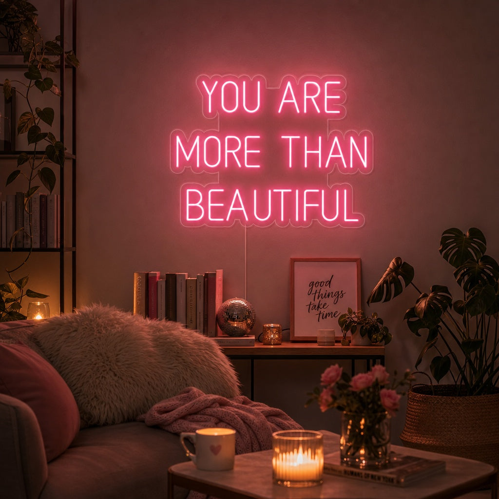 "You Are More Than Beautiful" Insegna al neon