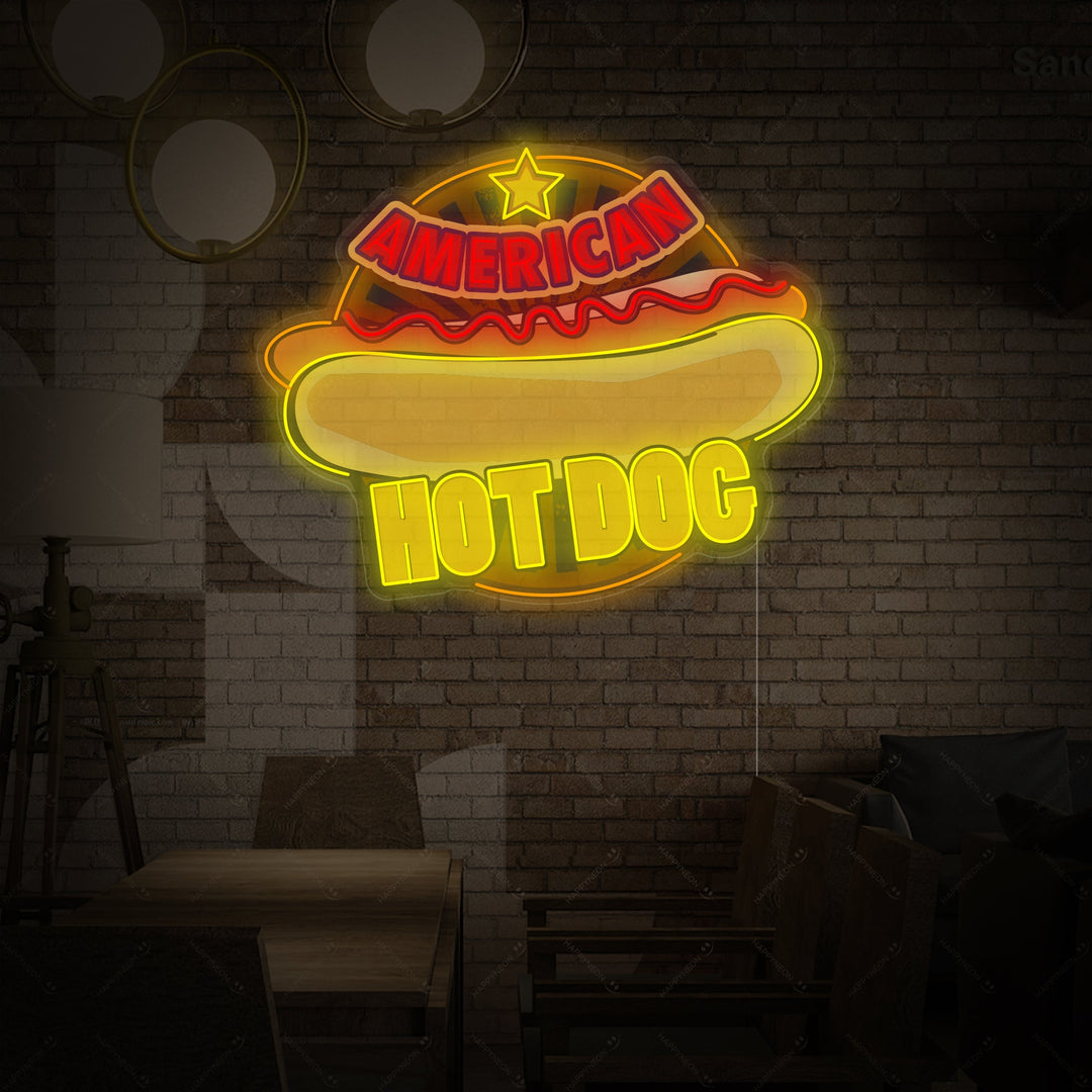 "American Hot Dog" Insegna al neon