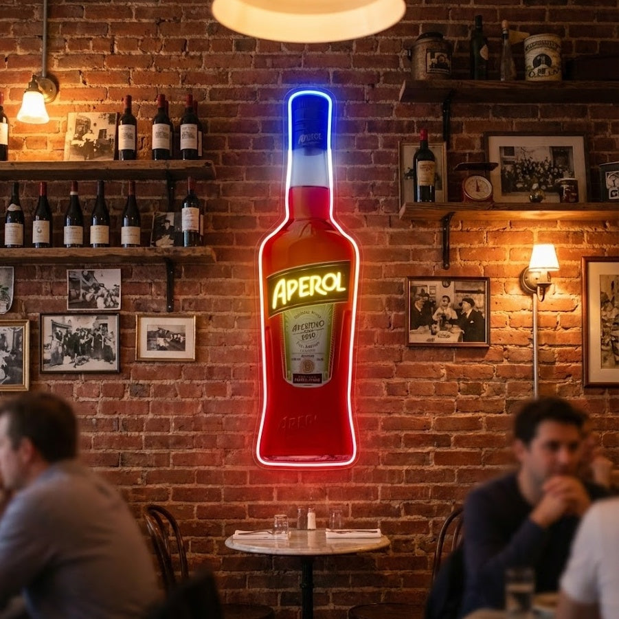Insegna neon LED bottiglia Aperol