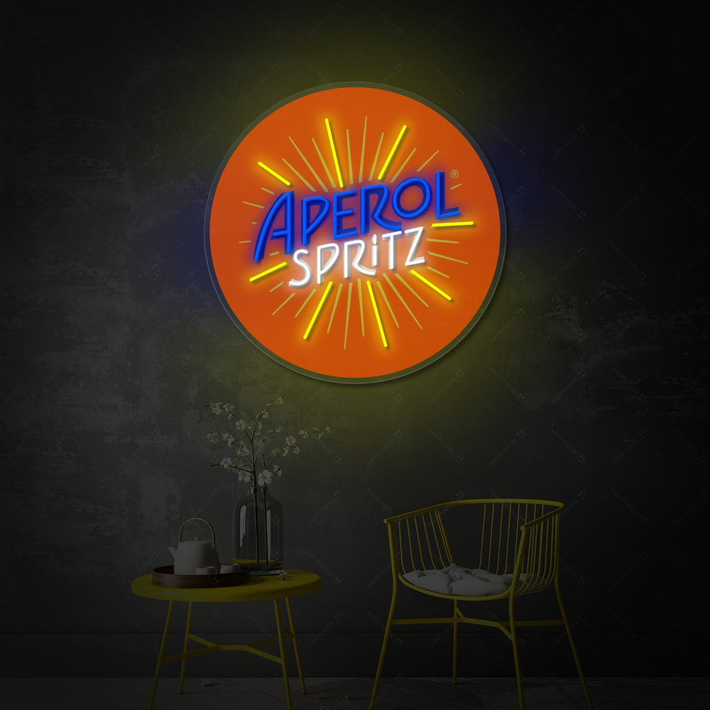 Insegna neon LED Aperol Spritz logo tondo
