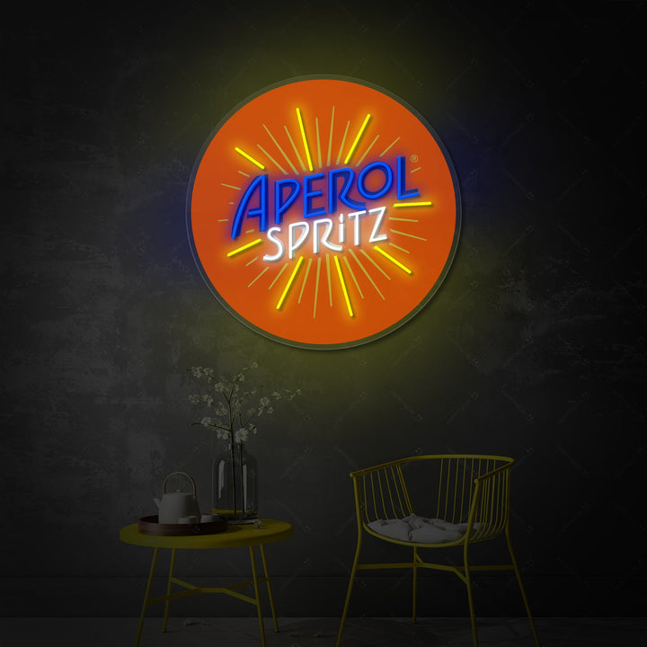 Insegna neon LED Aperol Spritz logo tondo