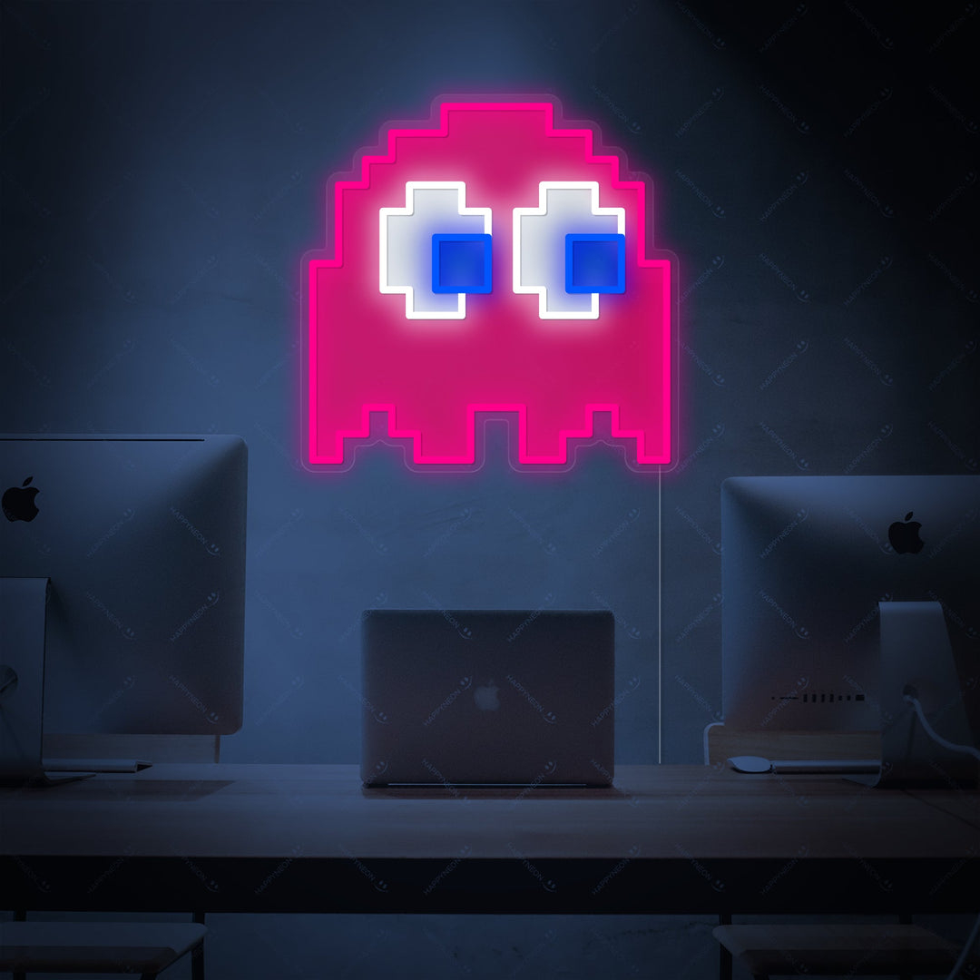 "Fantasma arcade" Insegna al neon