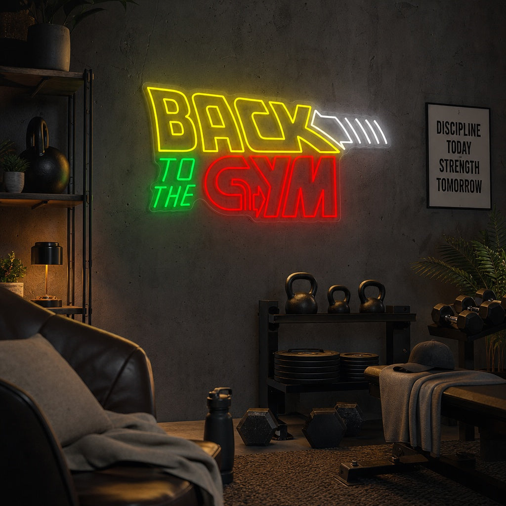 "Back To The Gym" Insegna al neon