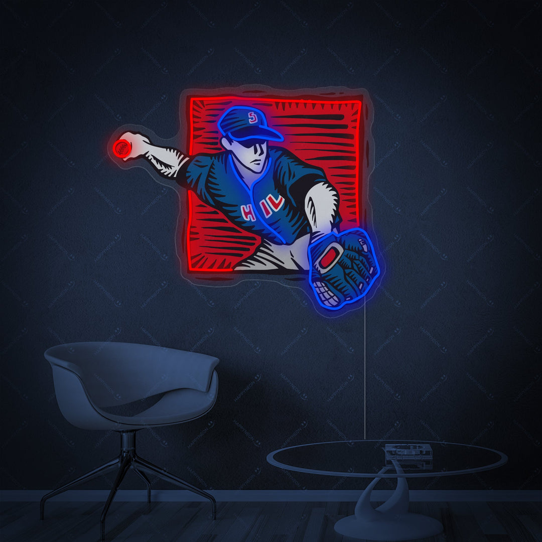 "Lanciatore di baseball" Insegna al neon