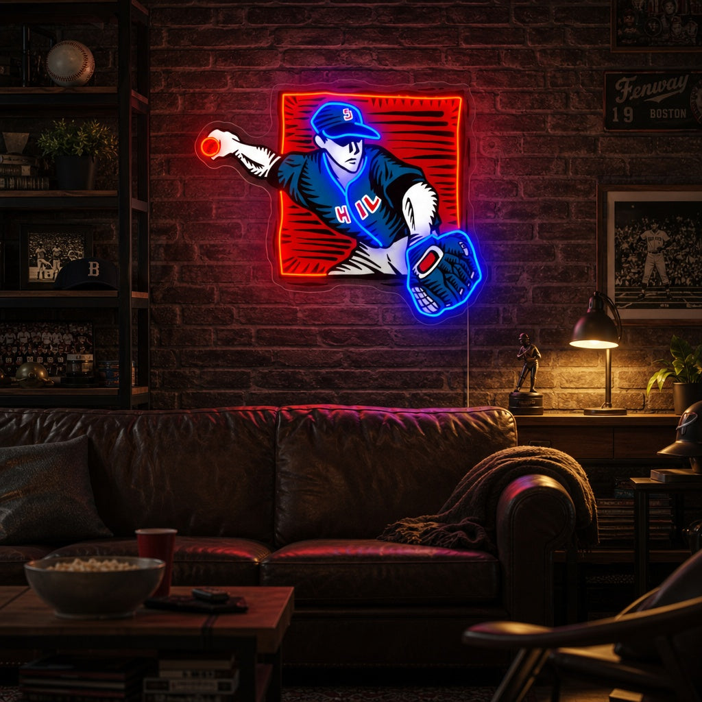 "Lanciatore di baseball" Insegna al neon