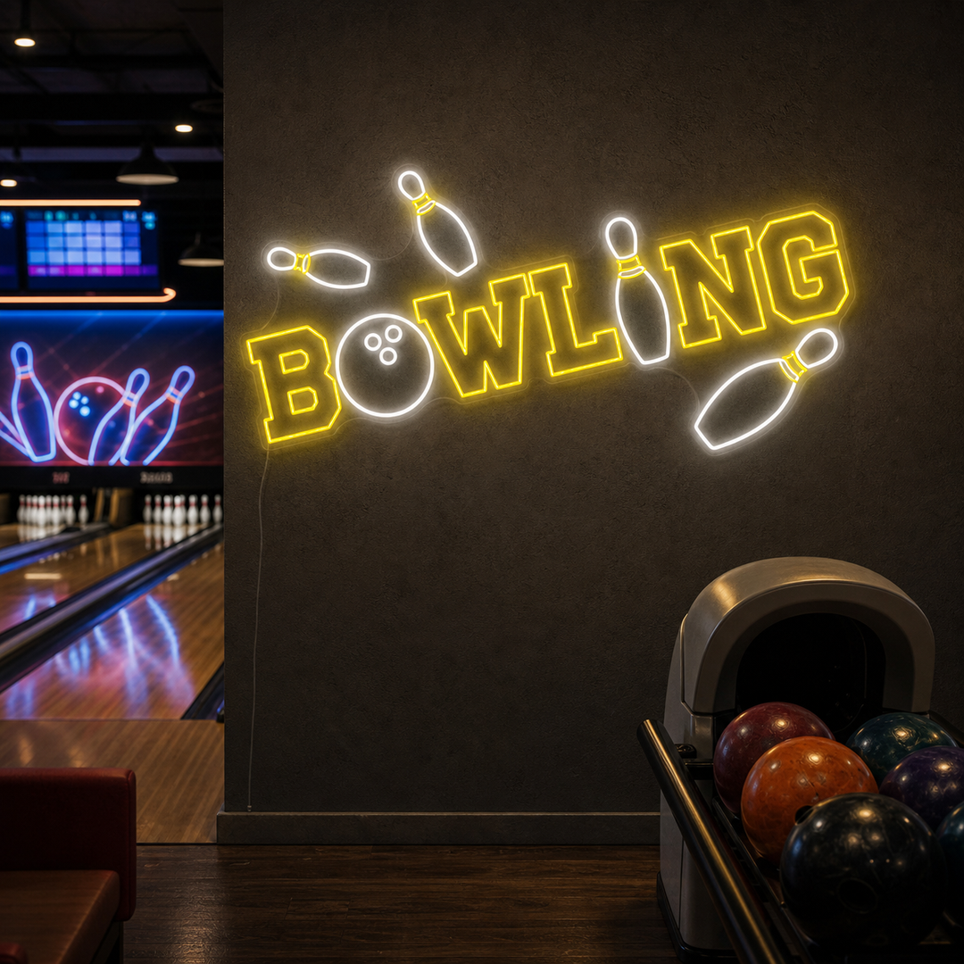 "Bowling" Insegna al neon