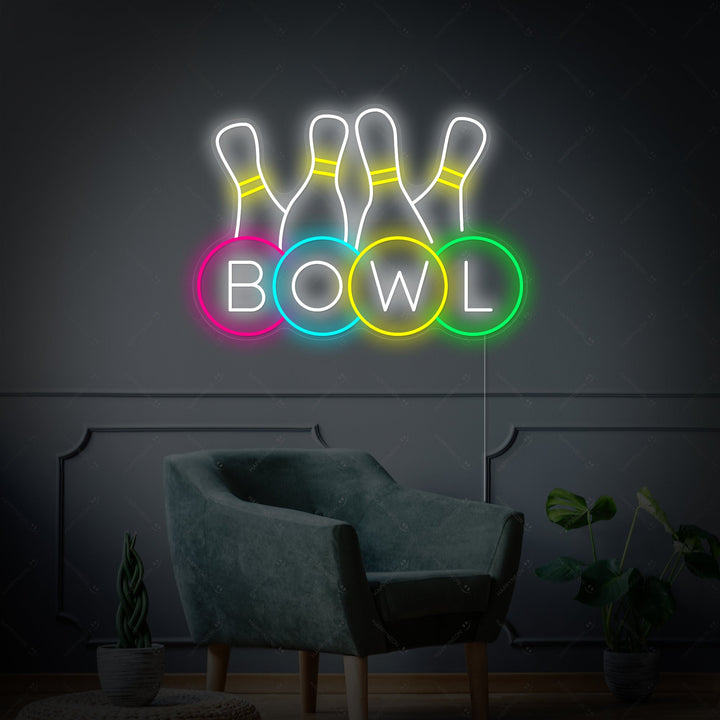 "Logo del negozio di bowling" Insegna al neon