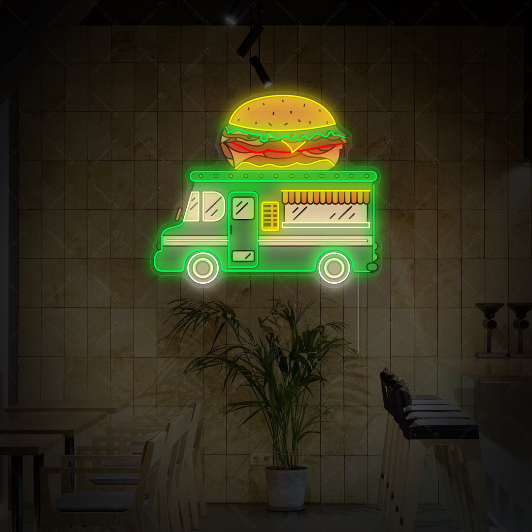 "Camion degli hamburger" Insegna al neon