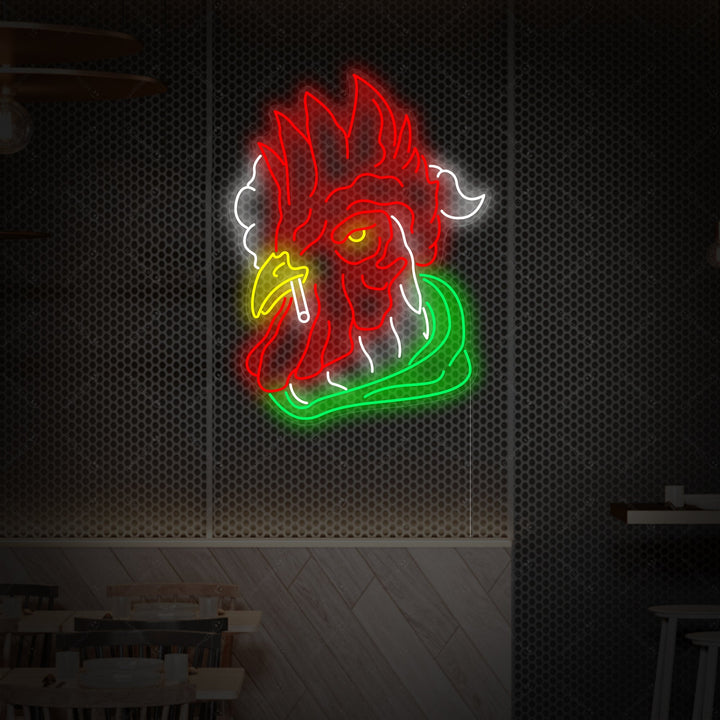 "Pollo fumante" Insegna al neon
