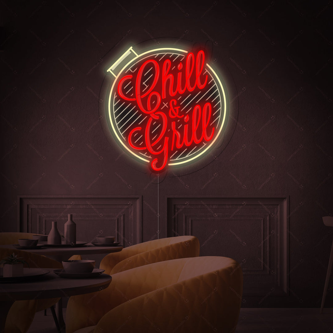 "Chill And Grill" Insegna al neon