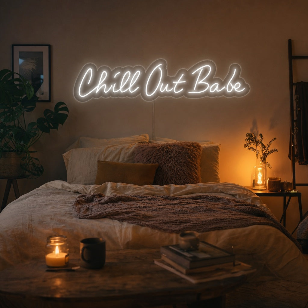 "Chill Out Babe" Insegna al neon