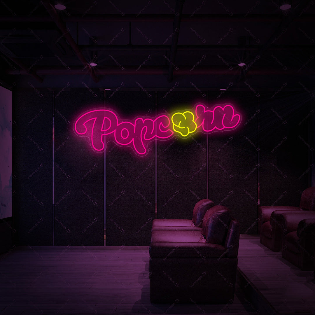 "Popcorn da sala cinematografica" Insegna al neon