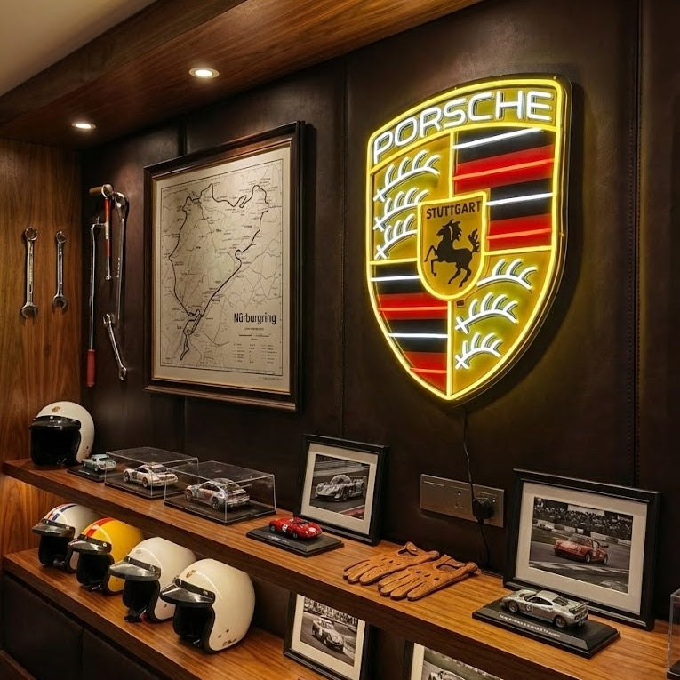Porsche Insegna al Neon, Porsche Insegna LED, Porsche Decorazione Garage