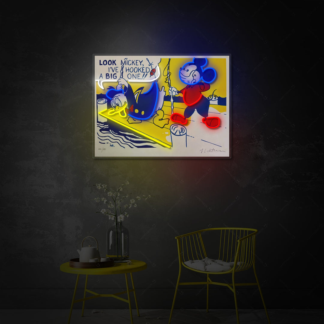 "Anatra e Topo dei Fumetti" Insegna al neon