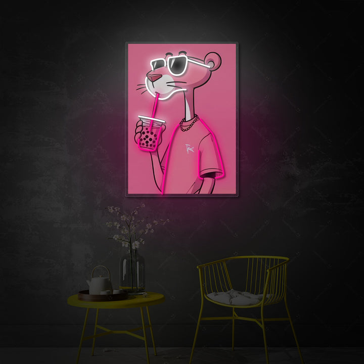 "Vibrazioni Boba Panther Cool" Insegna al neon