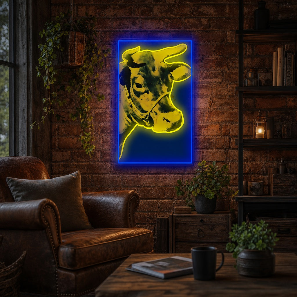 "Mucca" Insegna al neon