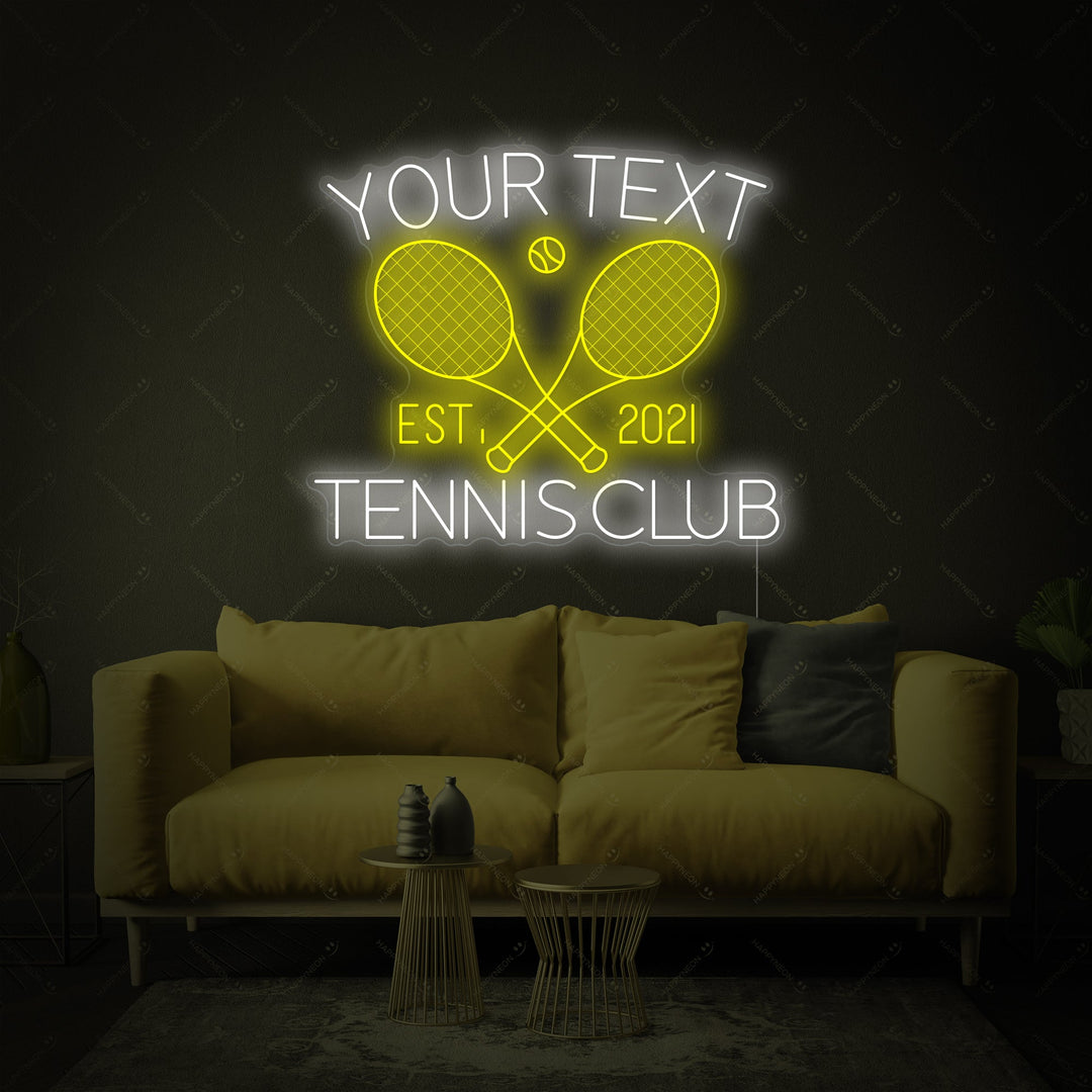 "Club di tennis personalizzato" Insegna al neon