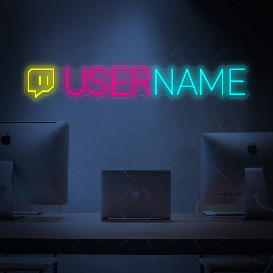 "Logo Twitch personalizzato" Insegna al neon