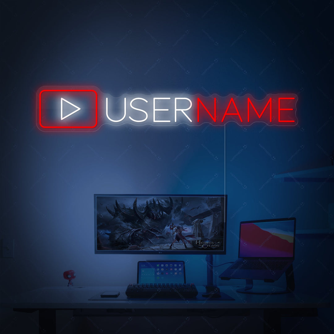 "Logo Youtuber personalizzato" Insegna al neon