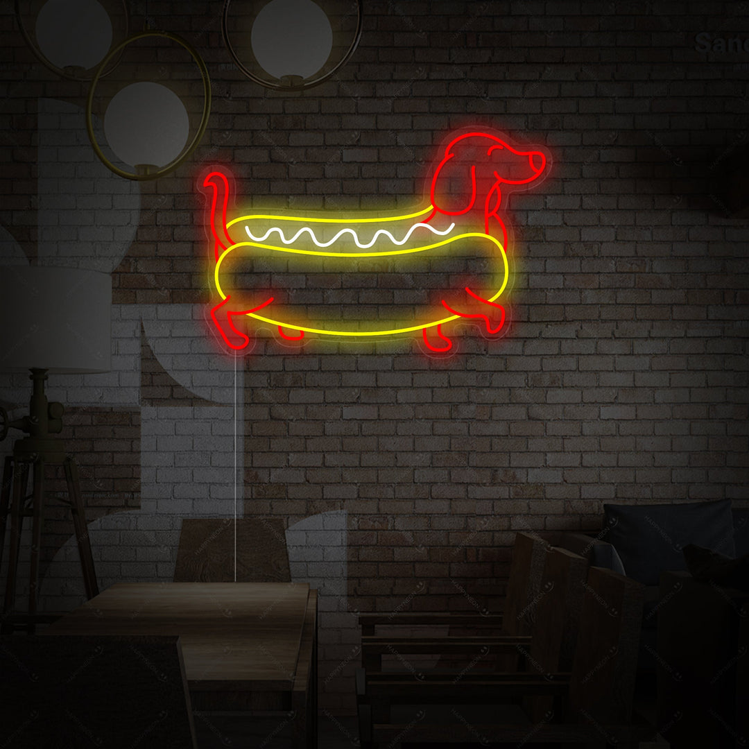 "Hotdog bassotto" Insegna al neon