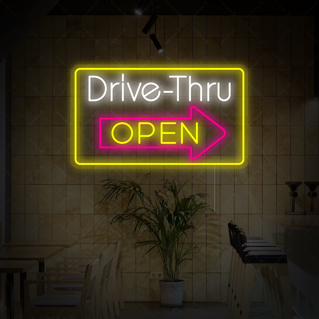 "Drive Thru Open" Insegna al neon