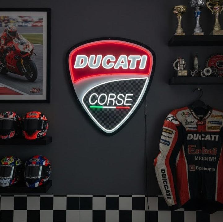 Insegna neon LED logo Ducati Corse