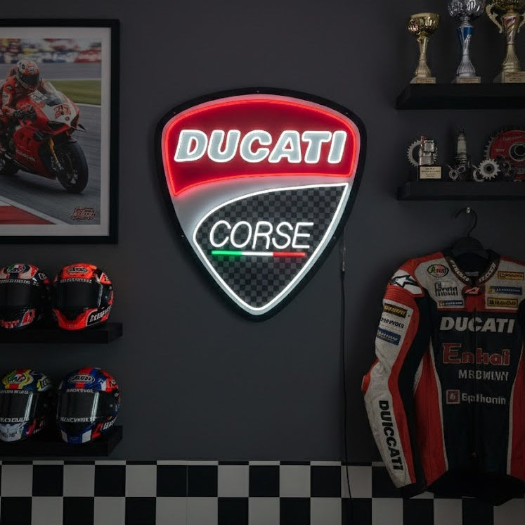 Insegna neon LED logo Ducati Corse