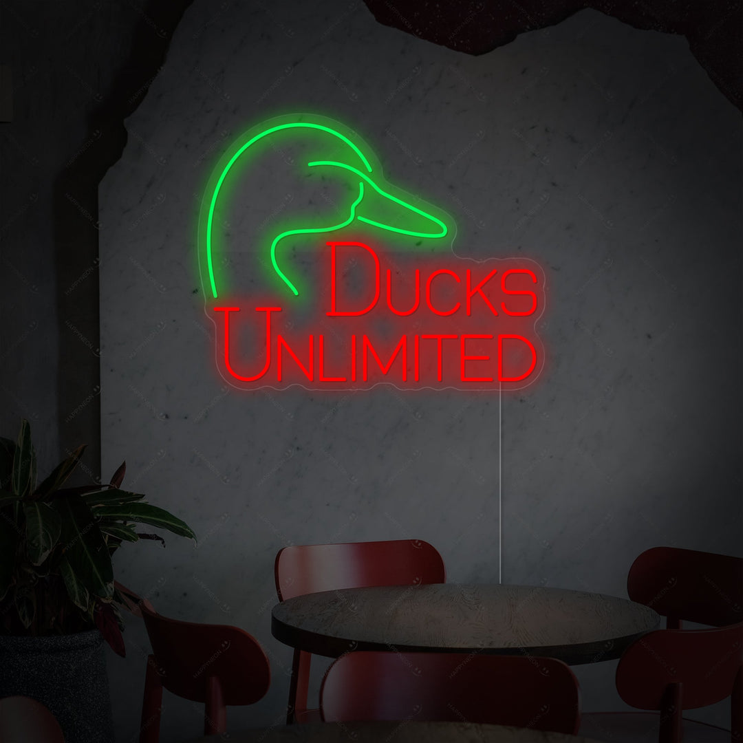 "Ducks Unlimited" Insegna al neon