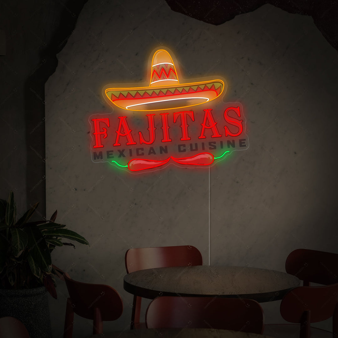 "Fajitas Mexican Cuisine" Insegna al neon