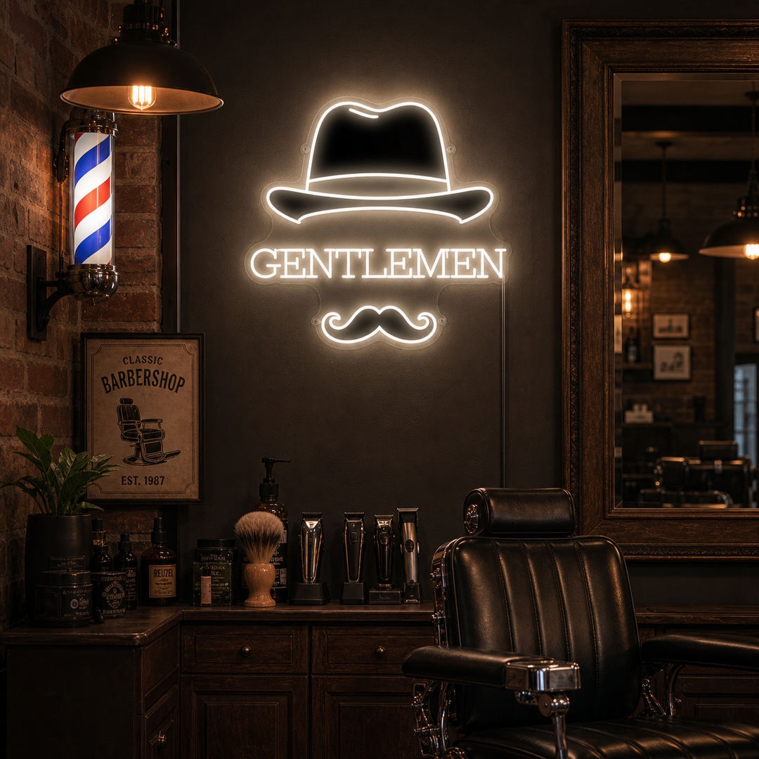 "Gentlemen" Insegna al neon
