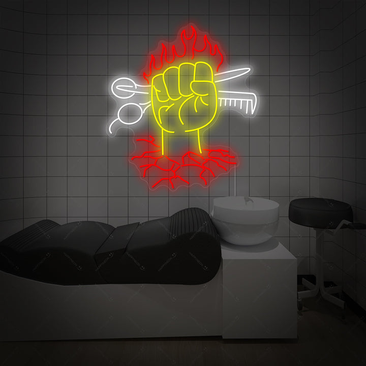 "Salone di bellezza per capelli" Insegna al neon