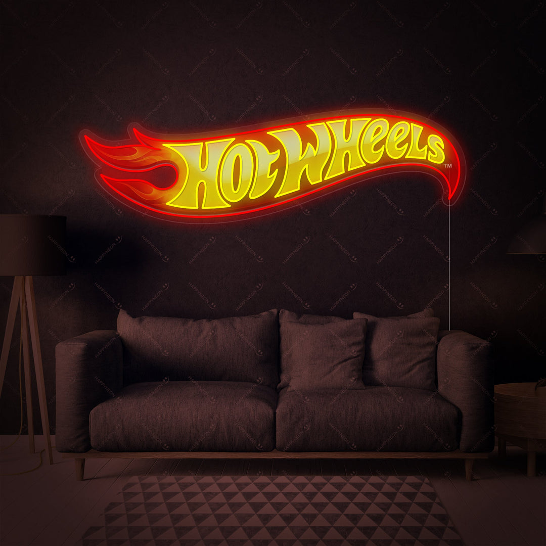 "Logo Hot Wheels" Insegna al neon