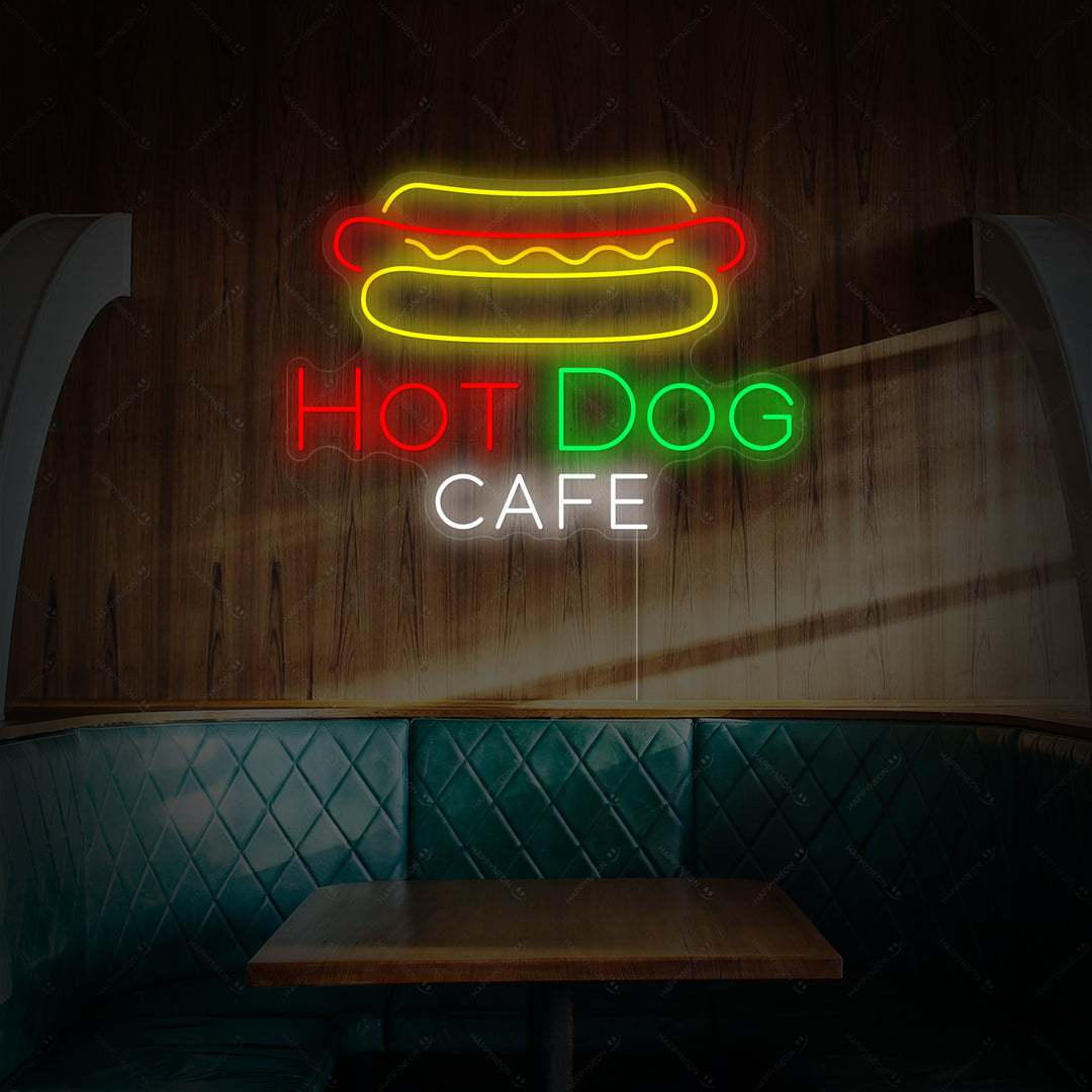 "Hotdog Cafe" Insegna al neon