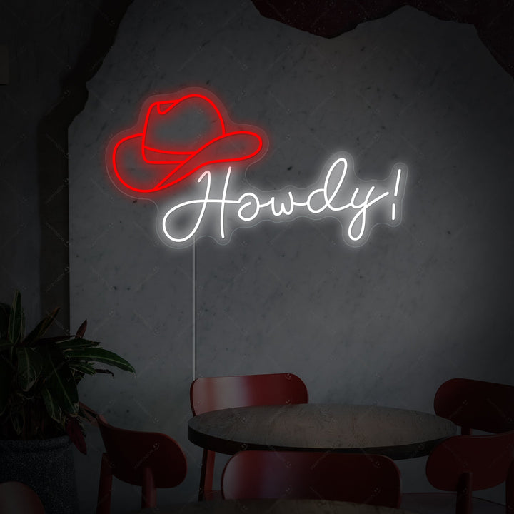 "Howdy" Insegna al neon