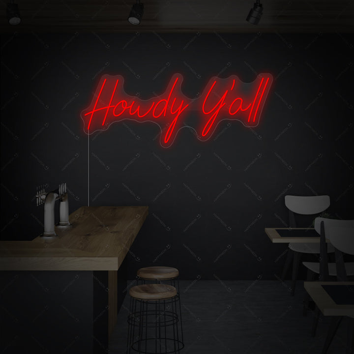 "Howdy Y'all" Insegna al neon