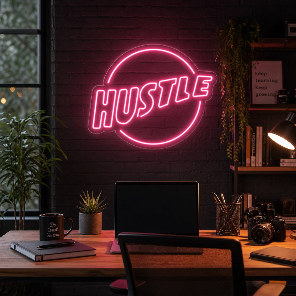 "Hustle" Insegna al neon