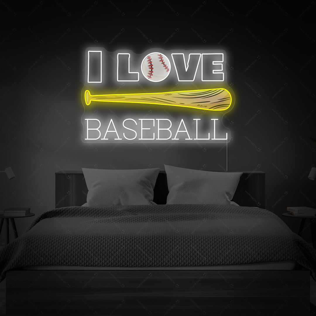 "I Love Baseball" Insegna al neon