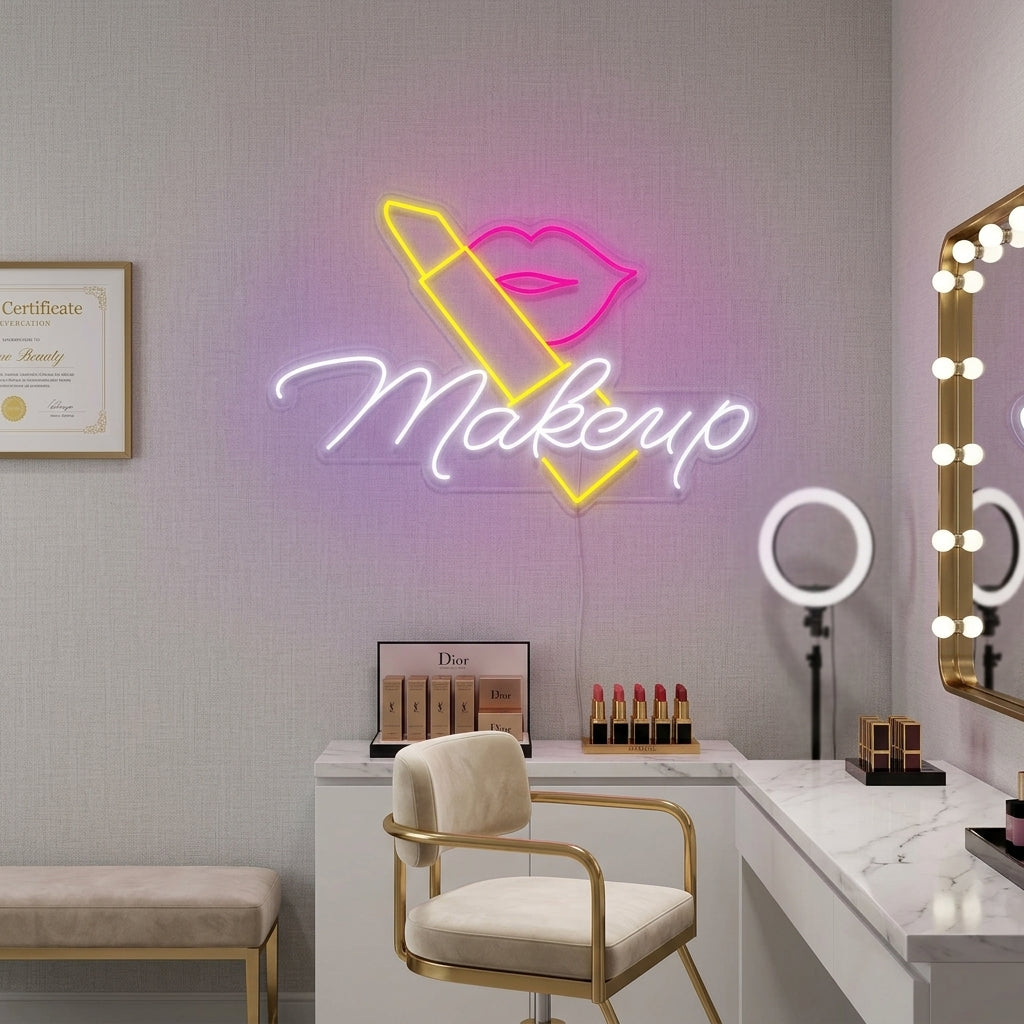 "Make up, Rossetto" Insegna al neon
