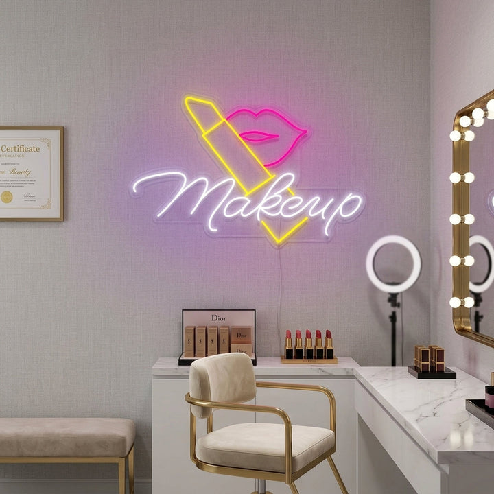 "Make up, Rossetto" Insegna al neon