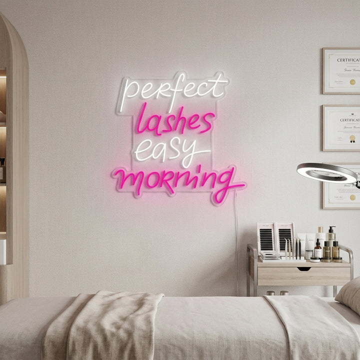 "Perfect Lashes Easy Morning" Insegna al neon