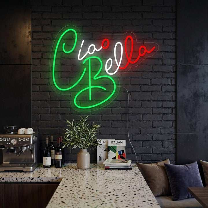 "Ciao Bella Hello Beautiful" Insegna al neon