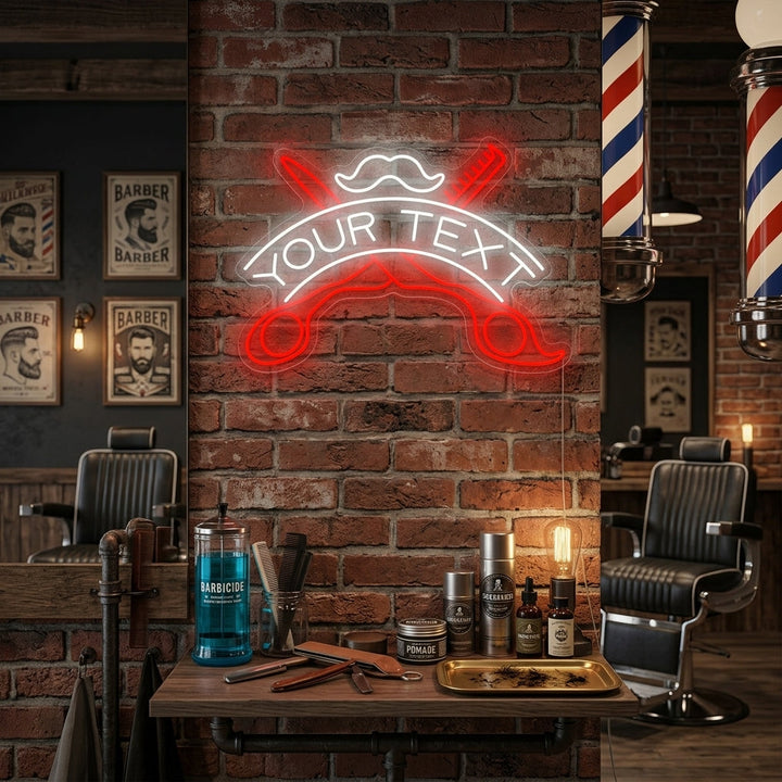 "Barbiere personalizzato" Insegna al neon