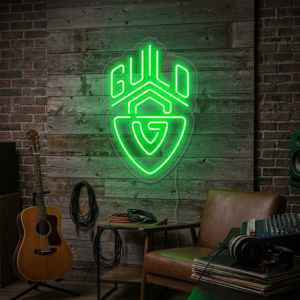 "Guild, chitarre" Insegna al neon