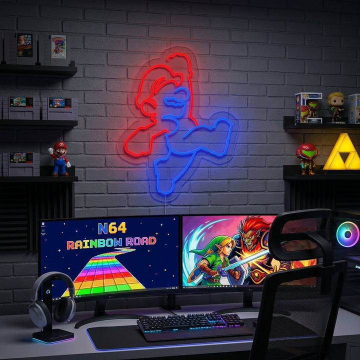 "Super Mro Decorazione Sala Giochi" Insegna al neon