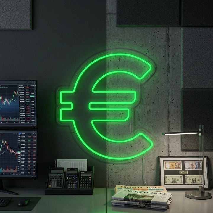 "Simbolo Dell'Euro" Insegna al neon