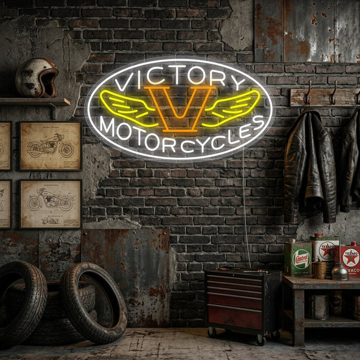 "Motorcycles Victory" Insegna al neon