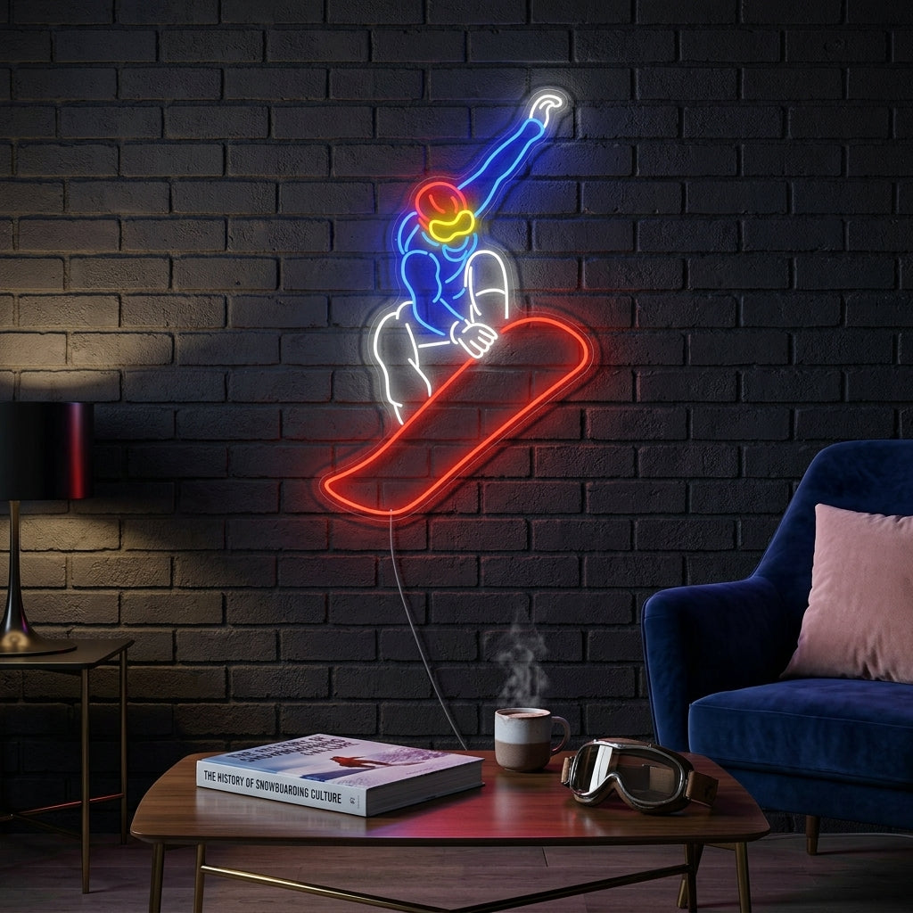 "Snowboarder" Insegna al neon