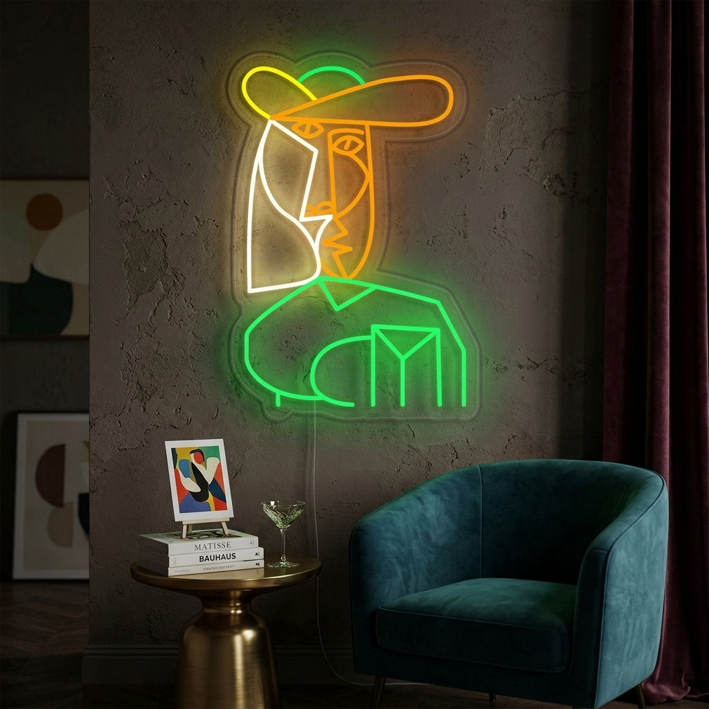 "Busto Di Donna Pablo Picasso" Insegna al neon