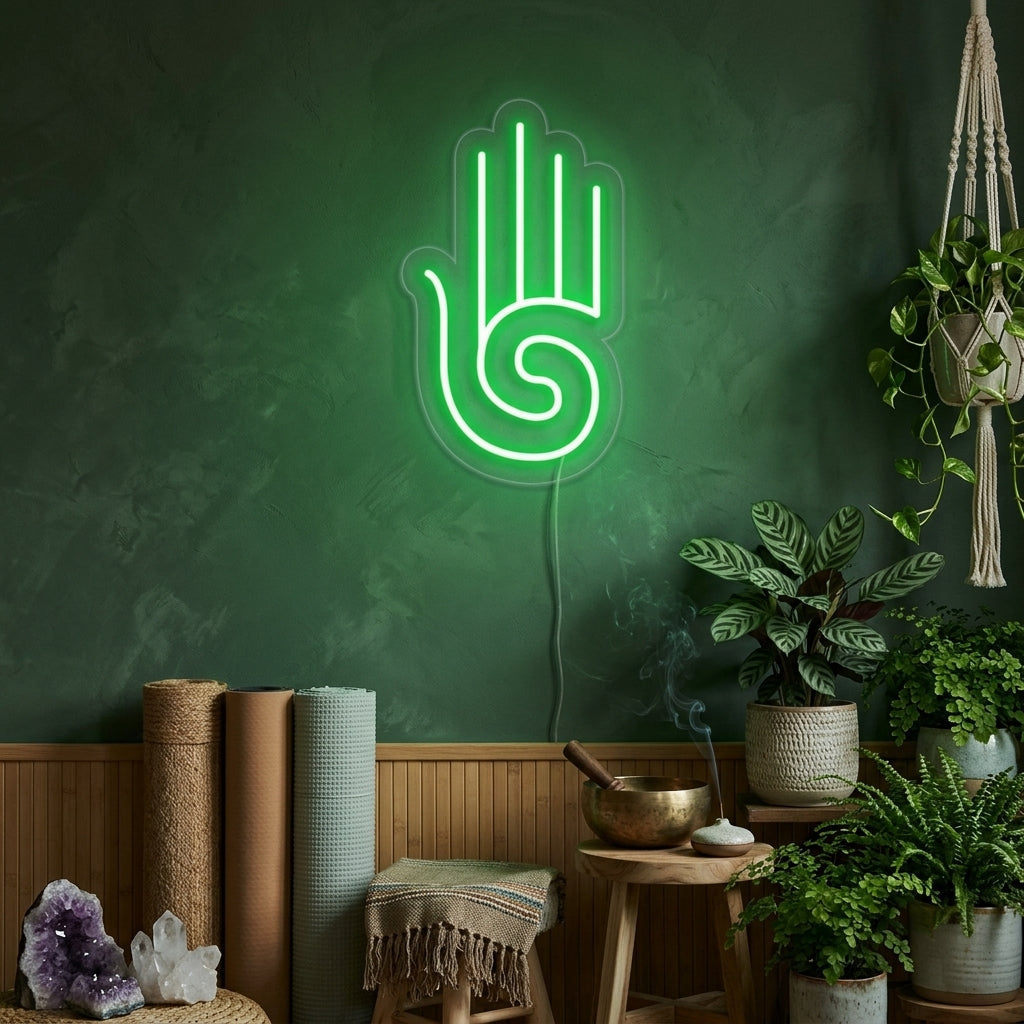 "Hamsa Yoga, Decorazioni Yoga" Insegna al neon