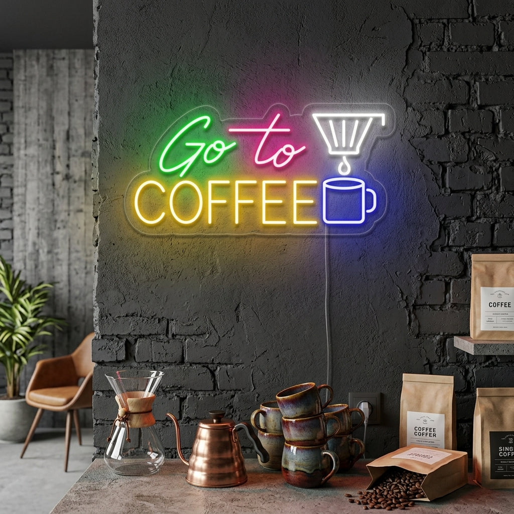 "Go To Coffee" Insegna al neon